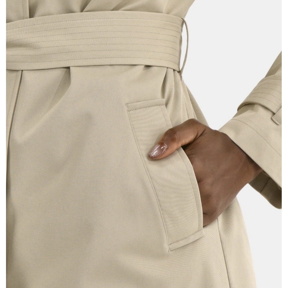 Time And Tru Classic Trench Coat Tan Beige Women's - Picture 3 of 7
